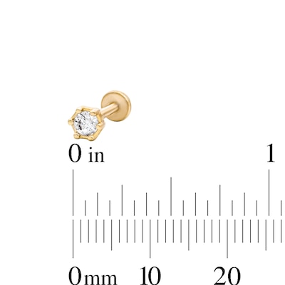 Yellow Ion-Plated CZ Hexagon, Marquise Duo and Flower Cartilage Earring Set - 16G 1/4"