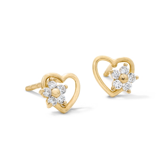 10K Solid Gold 1/10 CT. T.W. Lab-Grown Diamond Fashion Studs