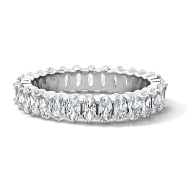 Solid Sterling Silver CZ Oval Eternity Band - Size 7