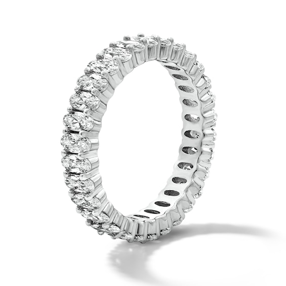 Solid Sterling Silver CZ Oval Eternity Band - Size 7