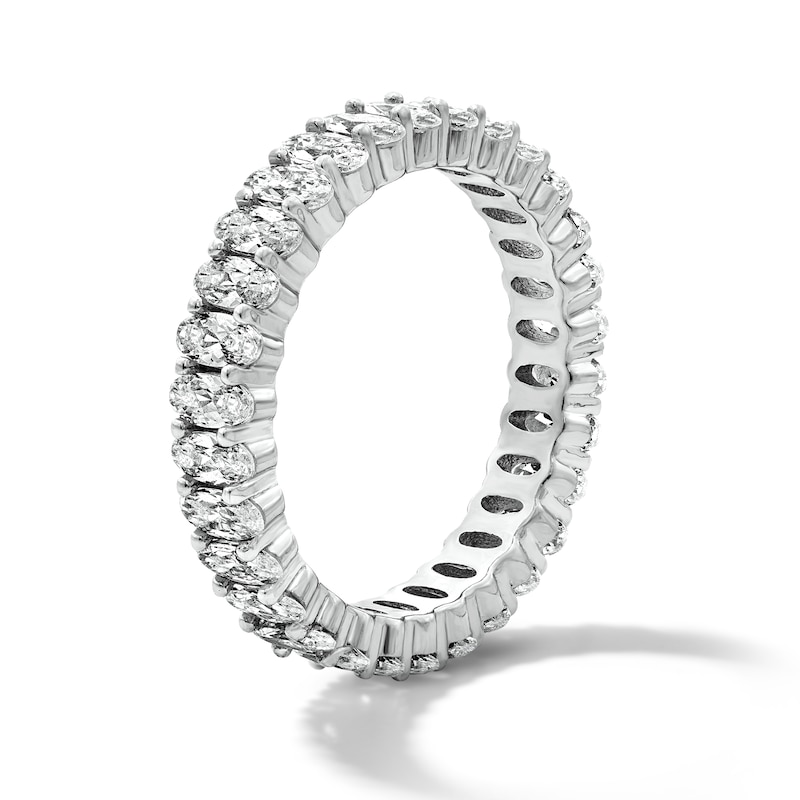 Main Image 4 of Solid Sterling Silver CZ Oval Eternity Band - Size 7