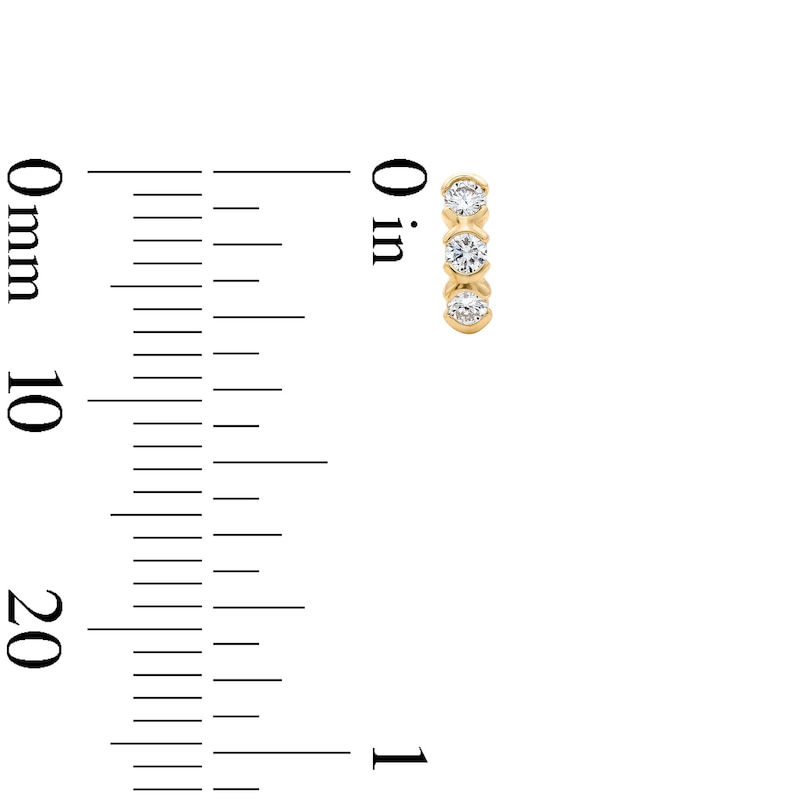 Main Image 2 of 10K Solid Gold 1/8 CT. T.W. Lab-Grown Diamond Bar Studs