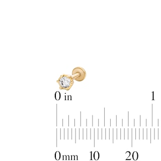 Yellow Ion-Plated CZ Hexagon, Crown and Ball Cartilage Earring Set - 16G 1/4"