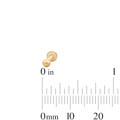 Yellow Ion-Plated CZ Hexagon, Crown and Ball Cartilage Earring Set - 16G 1/4"