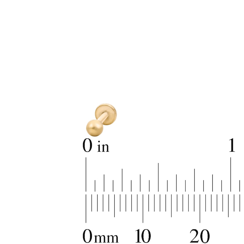 Main Image 4 of Yellow Ion-Plated CZ Hexagon, Crown and Ball Cartilage Earring Set - 16G 1/4"