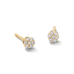 10K Solid Gold 1/15 CT. T.W. Lab-Grown Diamond Hexagon Cluster Studs