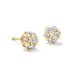 10K Solid Gold 1/5 CT. T.W. Lab-Grown Diamond Cluster Studs