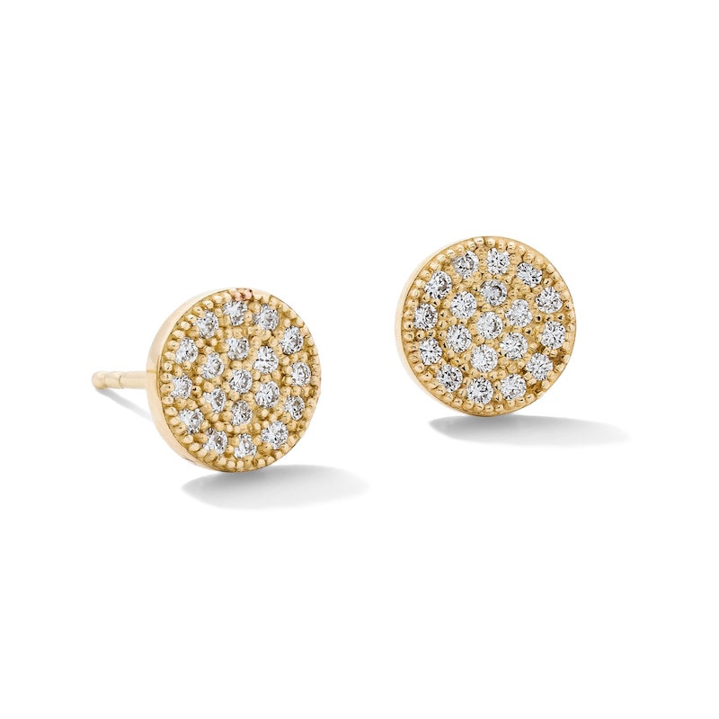 10K Solid Gold 1/5 CT. T.W. Lab-Grown Diamond Circle Studs