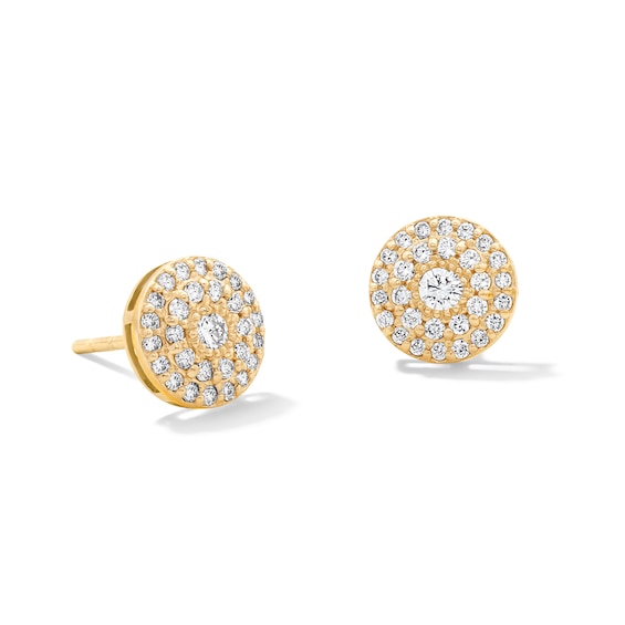10K Solid Gold 1/ CT. T.W. Lab-Grown Diamond Circle Studs