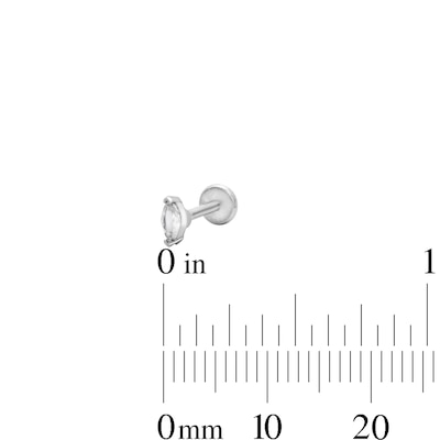 Semi-Solid Stainless Steel Clicker Hoop, CZ Marquise and Round Duo Cartilage Earring Set - 18G