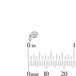 Semi-Solid Stainless Steel Clicker Hoop, CZ Marquise and Round Duo Cartilage Earring Set - 18G