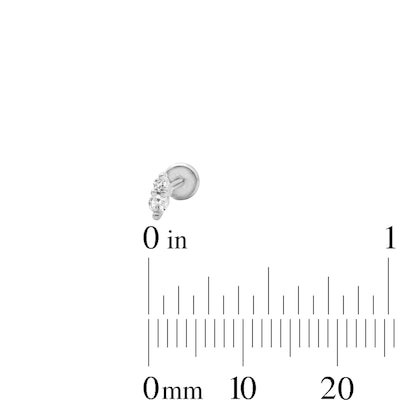 Semi-Solid Stainless Steel Clicker Hoop, CZ Marquise and Round Duo Cartilage Earring Set - 18G