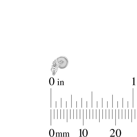 Semi-Solid Stainless Steel Clicker Hoop, CZ Marquise and Round Duo Cartilage Earring Set - 18G