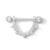 Thumbnail Image 1 of Solid Stainless Steel CZ Shield Barbell - 14G