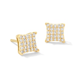 10K Solid Gold 1/4 CT. T.W. Lab-Grown Diamond Square Studs