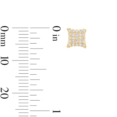 10K Solid Gold 1/ CT. T.W. Lab-Grown Diamond Concave Square Studs