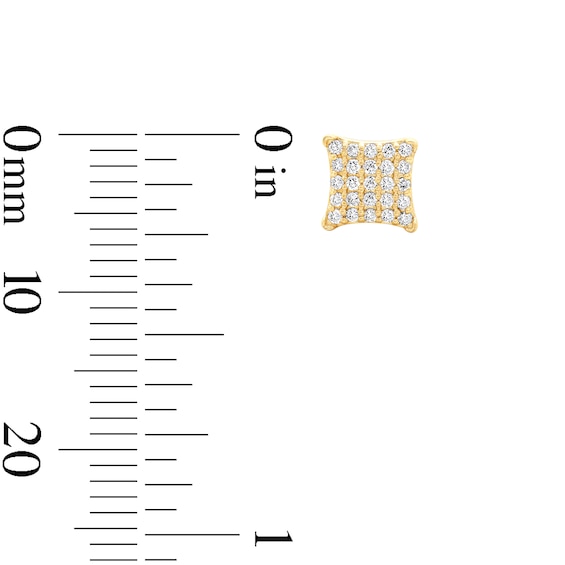 10K Solid Gold 1/ CT. T.W. Lab-Grown Diamond Concave Square Studs