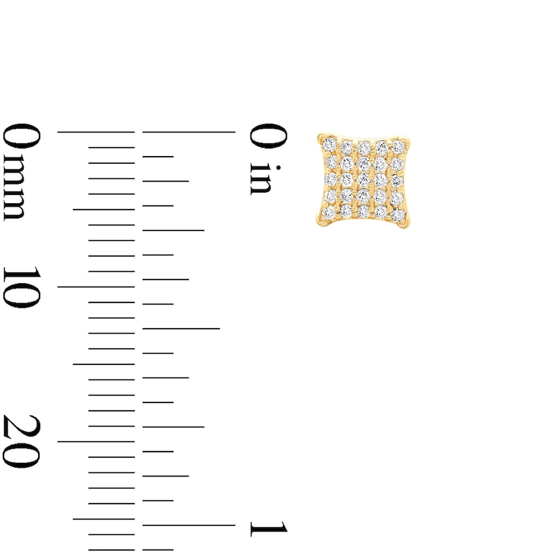 Main Image 2 of 10K Solid Gold 1/4 CT. T.W. Lab-Grown Diamond Curved Square Studs