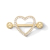 Thumbnail Image 1 of Yellow Ion-Plated CZ Heart Shield Barbell - 14G