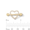 Thumbnail Image 2 of Yellow Ion-Plated CZ Heart Shield Barbell - 14G