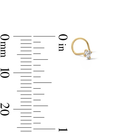 Yellow Ion-Plated CZ Square, Round and Star Screw Nose Stud Set – 22G 5/8"