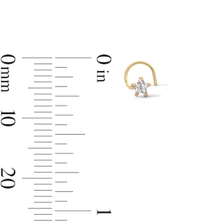 Yellow Ion-Plated CZ Square, Round and Star Screw Nose Stud Set – 22G 5/8"