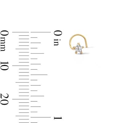 Yellow Ion-Plated CZ Square, Round and Star Screw Nose Stud Set – 22G 5/8"