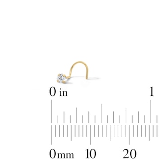 Yellow Ion-Plated CZ Square, Round and Star Screw Nose Stud Set – 22G 5/8"