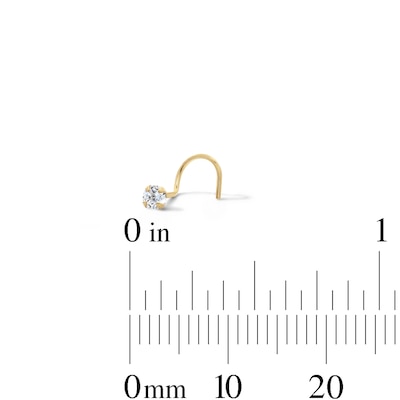 Yellow Ion-Plated CZ Square, Round and Star Screw Nose Stud Set – 22G 5/8"
