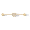 Thumbnail Image 1 of Yellow Ion-Plated CZ Heart Industrial Barbell - 14G
