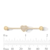 Thumbnail Image 2 of Yellow Ion-Plated CZ Heart Industrial Barbell - 14G