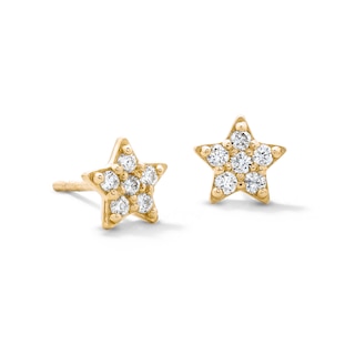 10K Solid Gold 1/5 CT. T.W. Lab-Grown Diamond Star Studs