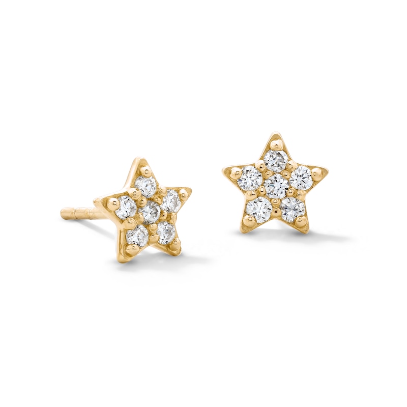 Main Image 1 of 10K Solid Gold 1/5 CT. T.W. Lab-Grown Diamond Star Studs
