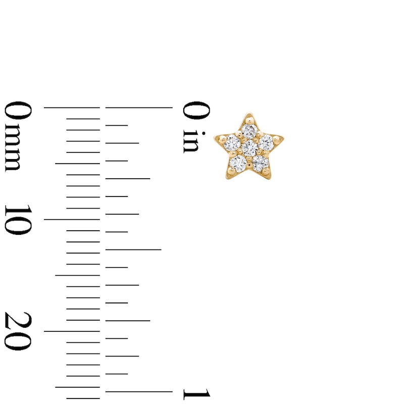 Main Image 2 of 10K Solid Gold 1/5 CT. T.W. Lab-Grown Diamond Star Studs