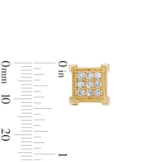 10K Solid Gold 1/10 CT. T.W. Lab-Grown Diamond Square Studs