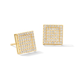 10K Solid Gold 1/2 CT. T.W. Lab-Grown Diamond Square Studs