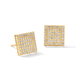 10K Solid Gold 1/2 CT. T.W. Lab-Grown Diamond Square Stud Earrings