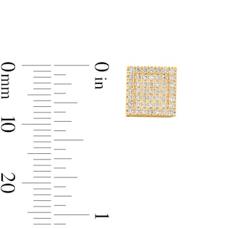 10K Solid Gold 1/2 CT. T.W. Lab-Grown Diamond Square Stud Earrings