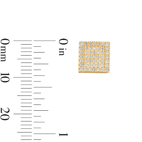 10K Solid Gold 1/2 CT. T.W. Lab-Grown Diamond Square Stud Earrings