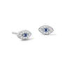 Thumbnail Image 1 of Solid Sterling Silver CZ Blue and White Evil Eye Studs