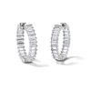 Thumbnail Image 1 of Solid Sterling Silver CZ Baguette Inside-Out Hoops