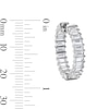 Thumbnail Image 2 of Solid Sterling Silver CZ Baguette Inside-Out Hoops