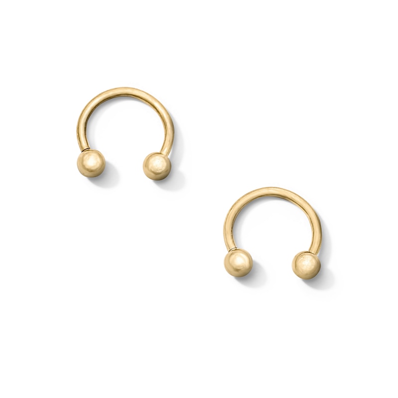 Main Image 1 of Yellow Ion-Plated Horseshoe Set - 18G 5/16"