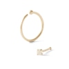 Thumbnail Image 1 of 10K Semi-Solid Gold CZ Bone Nose Stud and Solid Nose Ring Set - 20G 3/8"