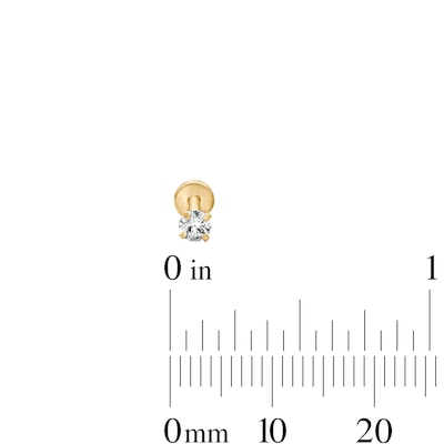 Yellow Ion-Plated CZ Stud Set - 16G 5/16"