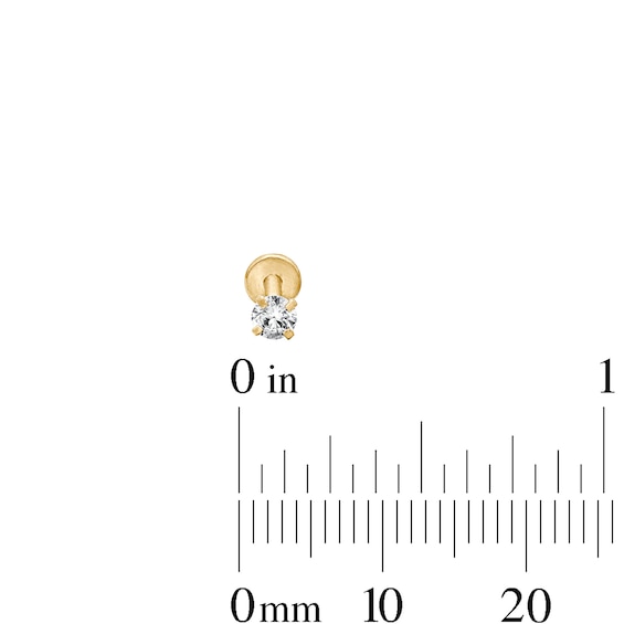 Yellow Ion-Plated CZ Stud Set - 16G 5/16"