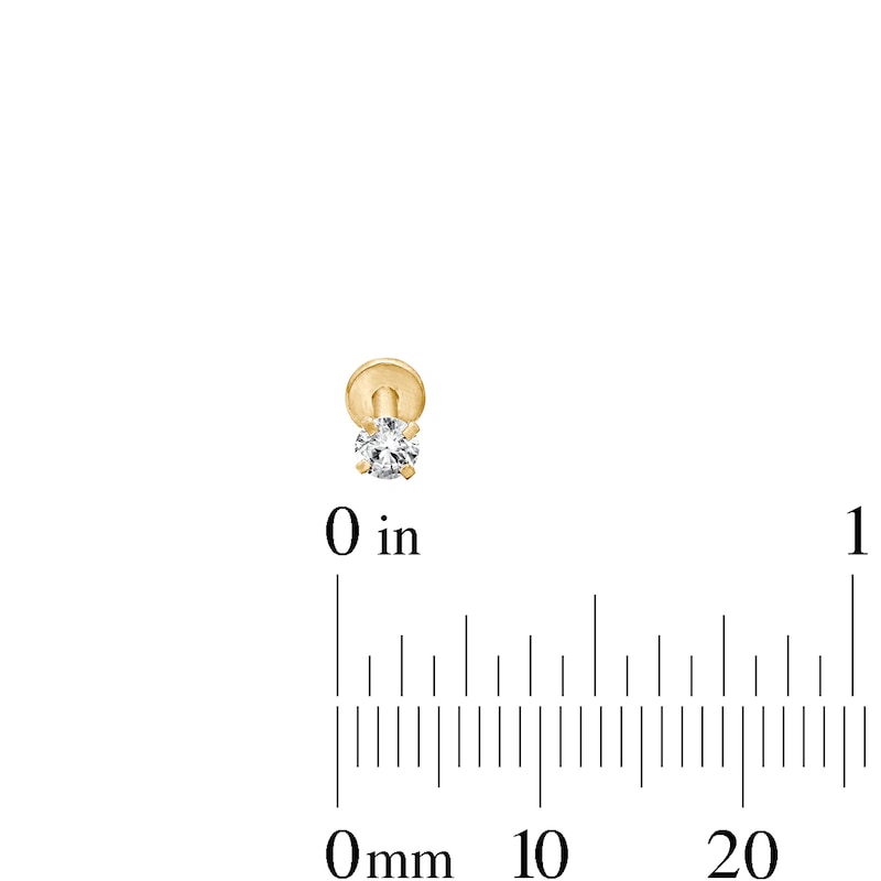 Main Image 3 of Yellow Ion-Plated CZ Stud Set - 16G 5/16"