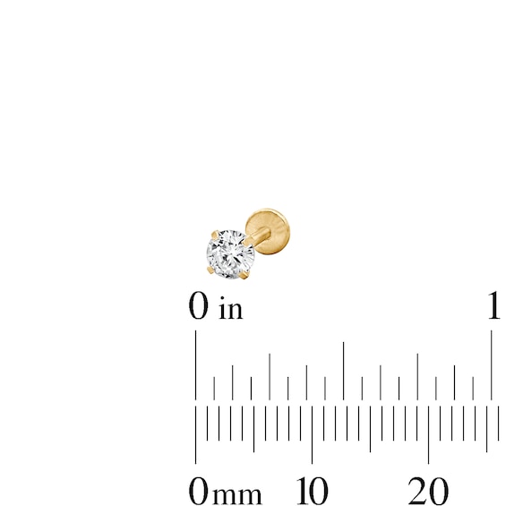 Yellow Ion-Plated CZ Stud Set - 16G 5/16"