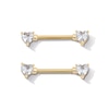 Yellow Ion Plated CZ Heart Barbell Set – 14G 1/2"