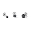 Thumbnail Image 1 of Semi-Solid Stainless Steel CZ Black Stud Set - 16G 5/16"
